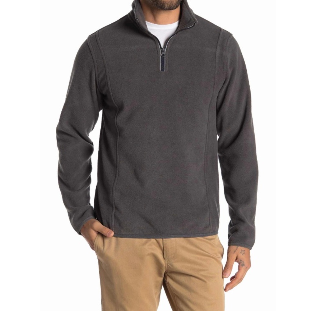 Vintage 1946 Gray Quarter Zip Fleece Knit Sweater